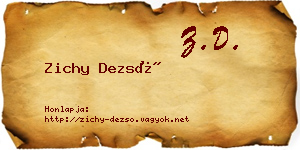 Zichy Dezső névjegykártya